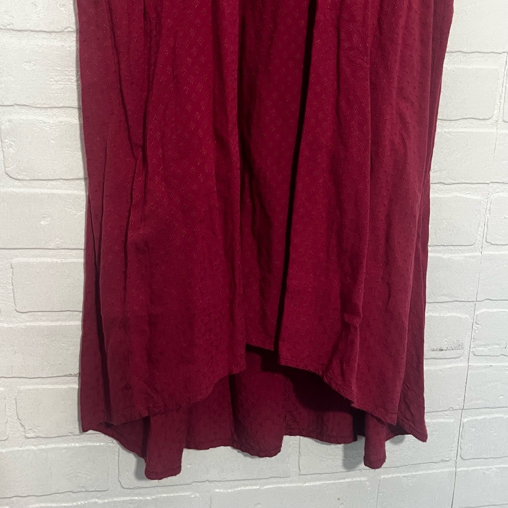Lucky Brand Midi Dress Burgundy Spaghetti Strap Midi V-Neck Flowy Size Small - Picture 4 of 8